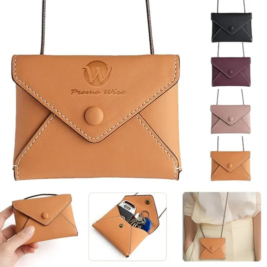 Adjustable Strap Multi-Wear Mini Cowhide Envelope Purse