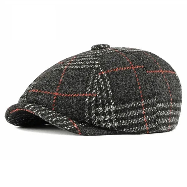 New unisex wool beret and artistic retro octagonal hat