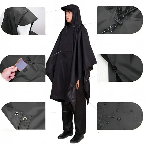210T Military Rain Poncho 3-in-1 Shelter & Ground Sheet