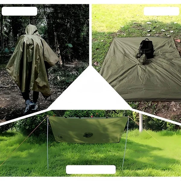 210T Military Rain Poncho 3-in-1 Shelter & Ground Sheet