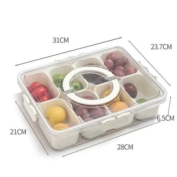 Divided Serving Tray with Lid and Handle