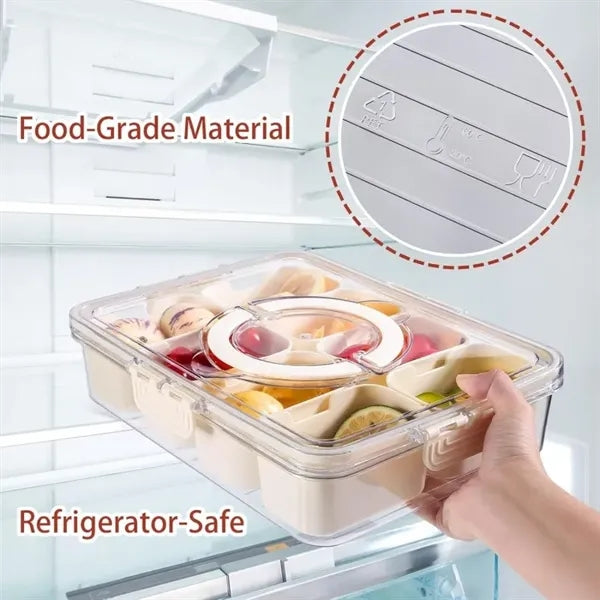 Divided Serving Tray with Lid and Handle