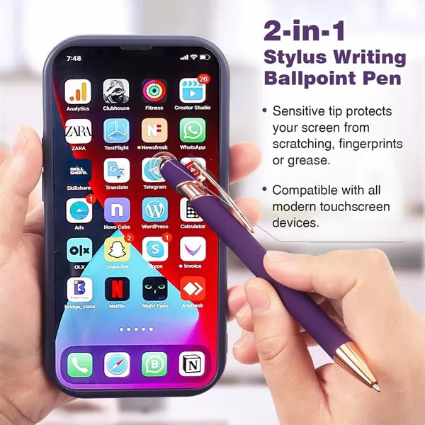 2-in-1 Stylus Retractable Ballpoint Pen