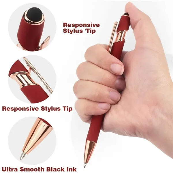 2-in-1 Stylus Retractable Ballpoint Pen