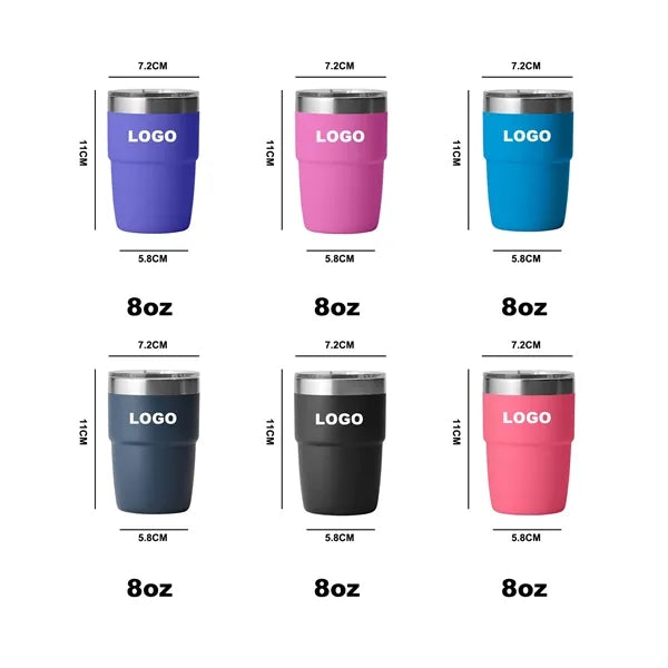 8oz Stainless Steel Tumbler With Magnetic Slide Lid