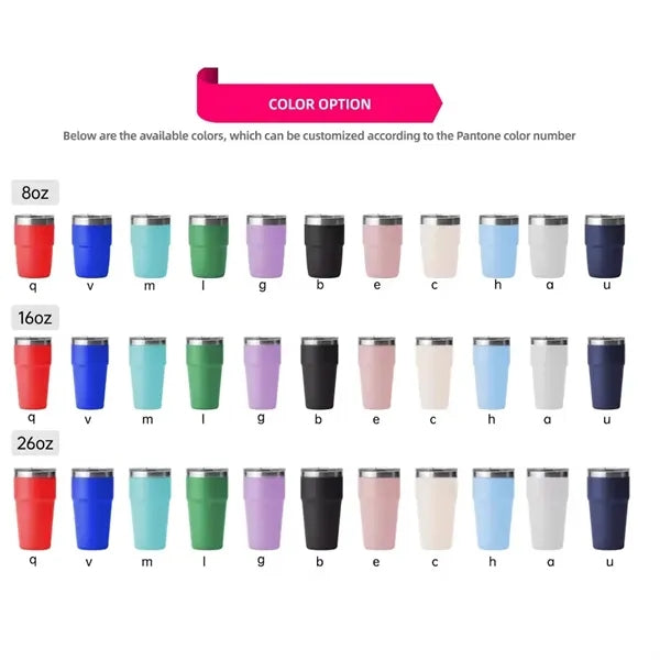 8oz Stainless Steel Tumbler With Magnetic Slide Lid