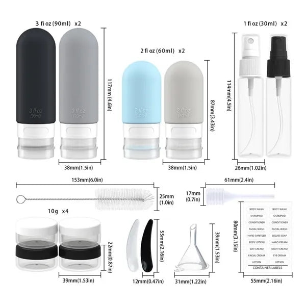 Silicone Travel Toiletry Container Kits