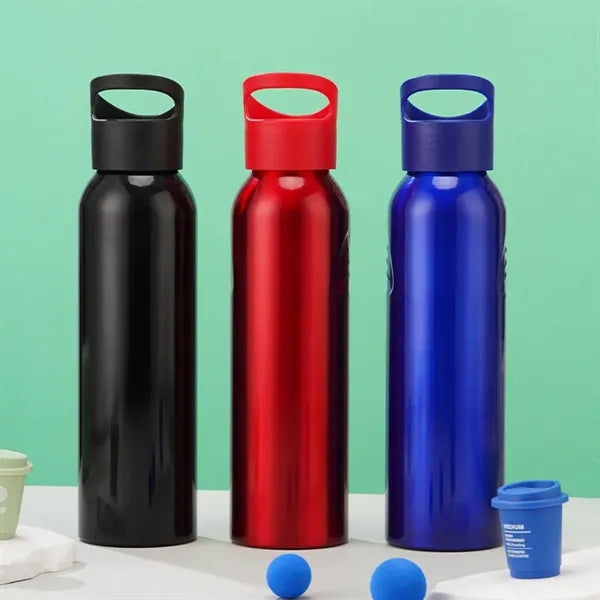 600ml Single Wall Aluminum Water Bottle with Finger Loop Lid