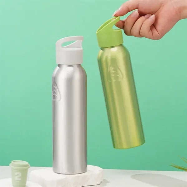 600ml Single Wall Aluminum Water Bottle with Finger Loop Lid