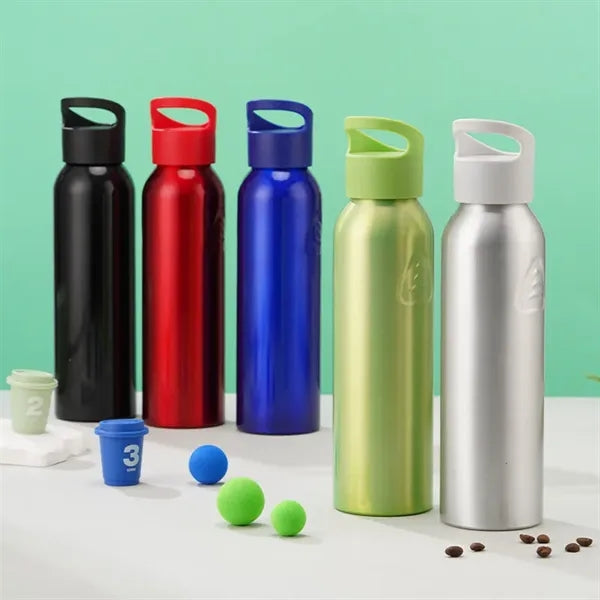 600ml Single Wall Aluminum Water Bottle with Finger Loop Lid