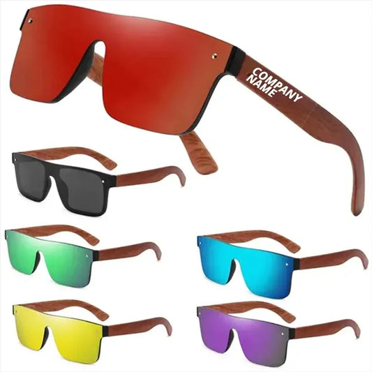 Polarized Wooden Arm Retro Sunglasses