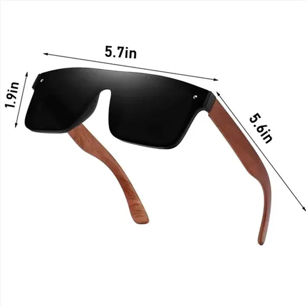 Polarized Wooden Arm Retro Sunglasses