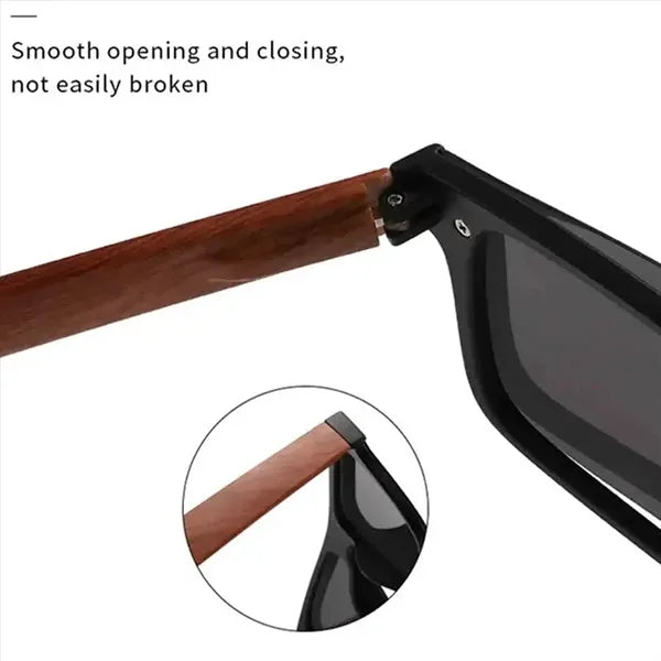 Polarized Wooden Arm Retro Sunglasses
