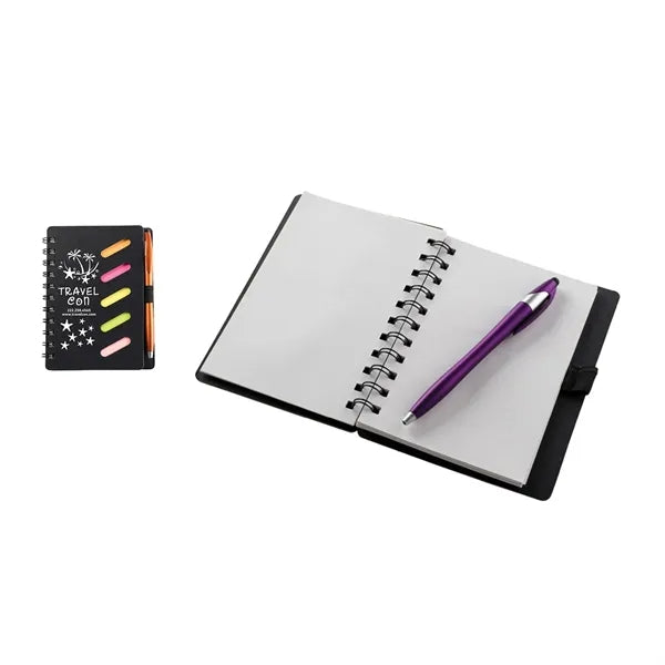 Scribbly 4.8 x 6.1 Cardboard Spiral Journal with Pen - Unlin