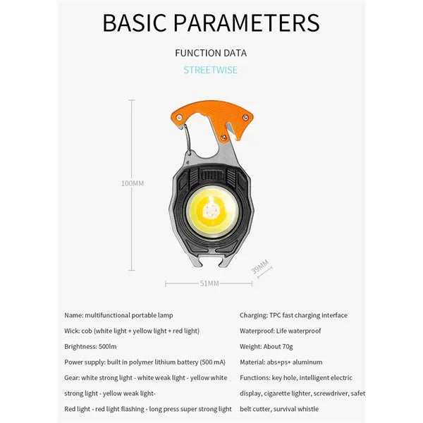 Multifunctional Portable Carabiner LED Light