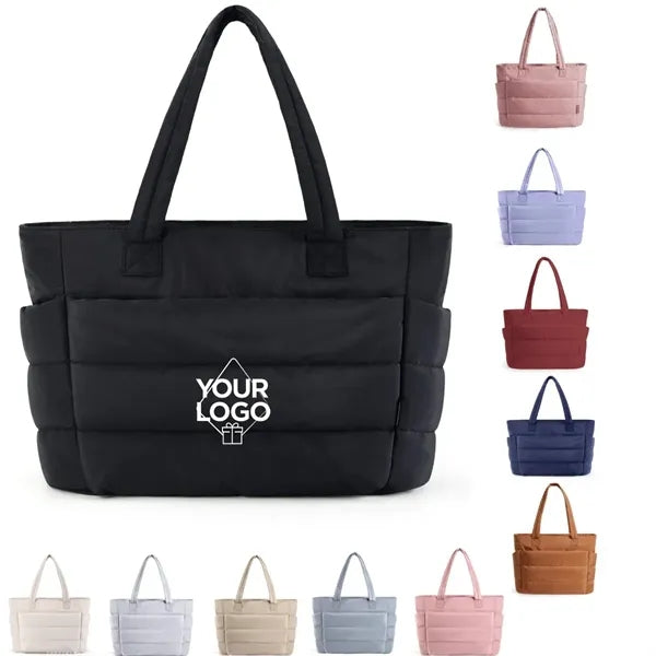 16.9in Puffy Padded Tote Bag for Daily & Travel Use