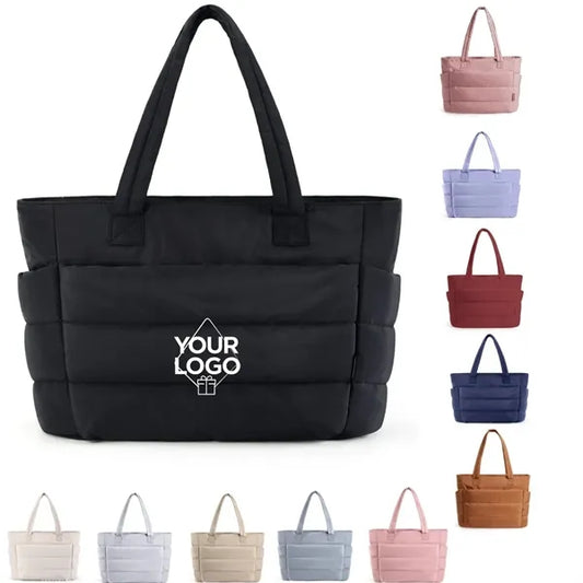 16.9in Puffy Padded Tote Bag for Daily & Travel Use