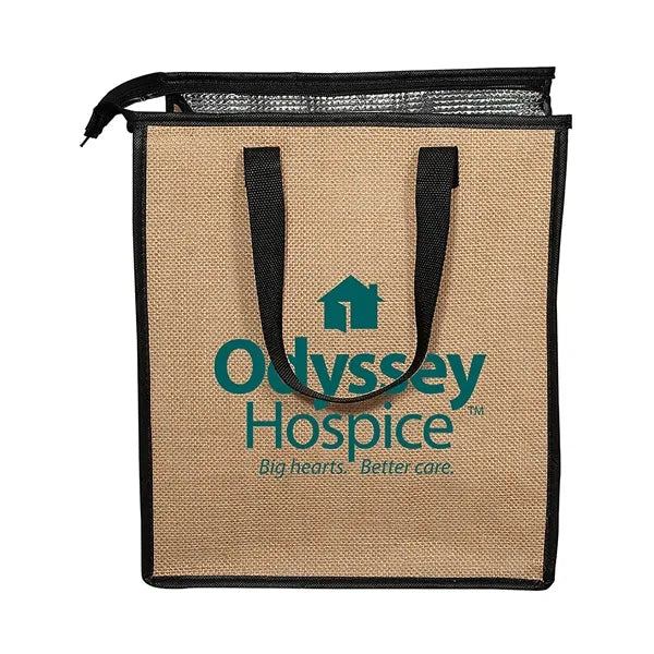 Jute Lunch Cooler Tote Bag