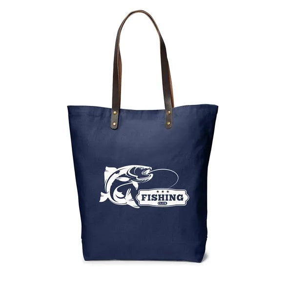 Urban Cotton Tote Bag with Leather Handles