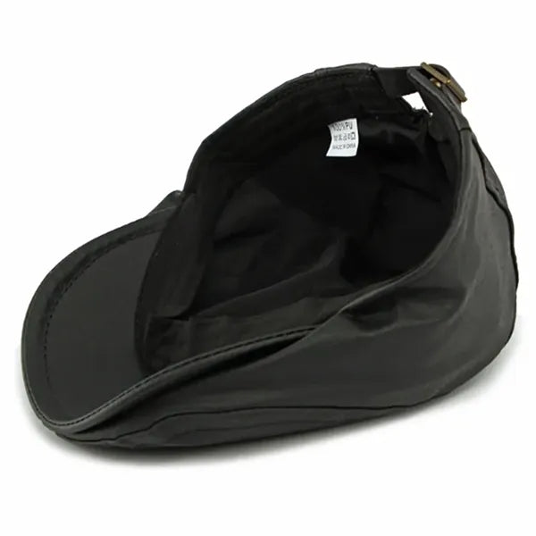 Unisex PU Leather Beret British Dark Leather Flat Cap