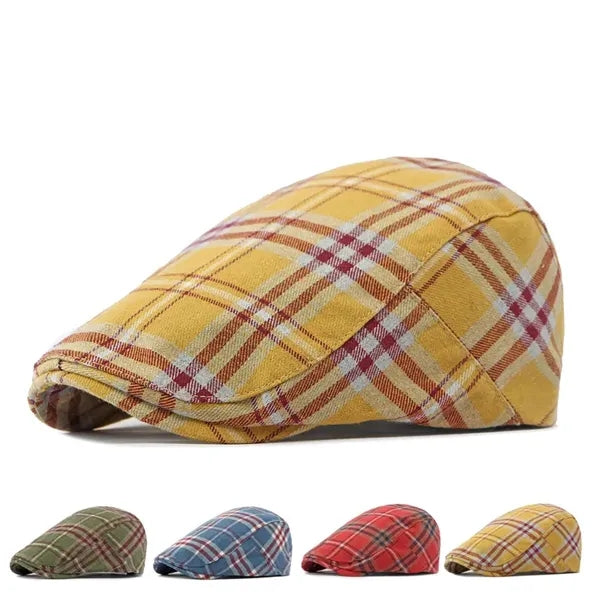 New Spring and Summer Unisex Duckbill Art Plaid Beret
