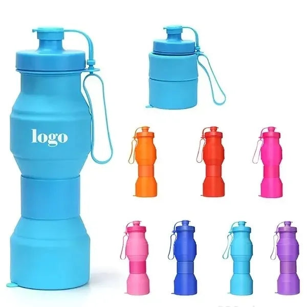 800ML Silicone Collapsible Water Bottle Sports Food Grade