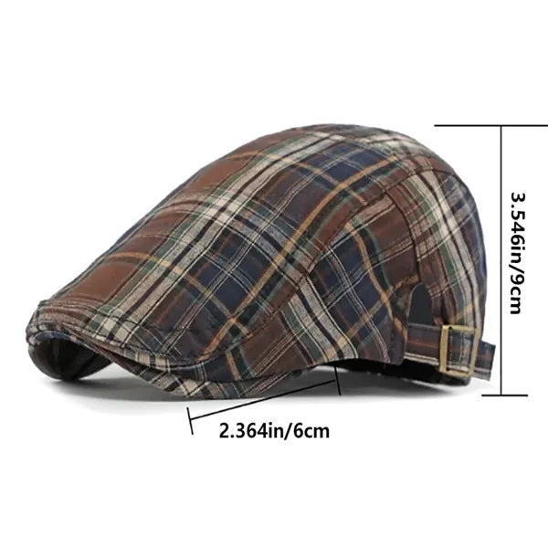 Men's and women's British plaid lightweight breathable hat