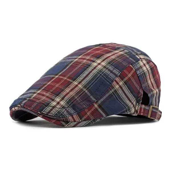 Men's and women's British plaid lightweight breathable hat