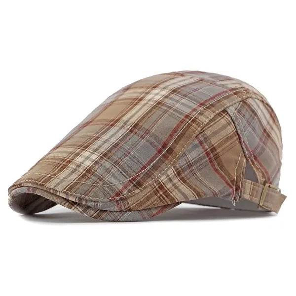 Men's and women's British plaid lightweight breathable hat