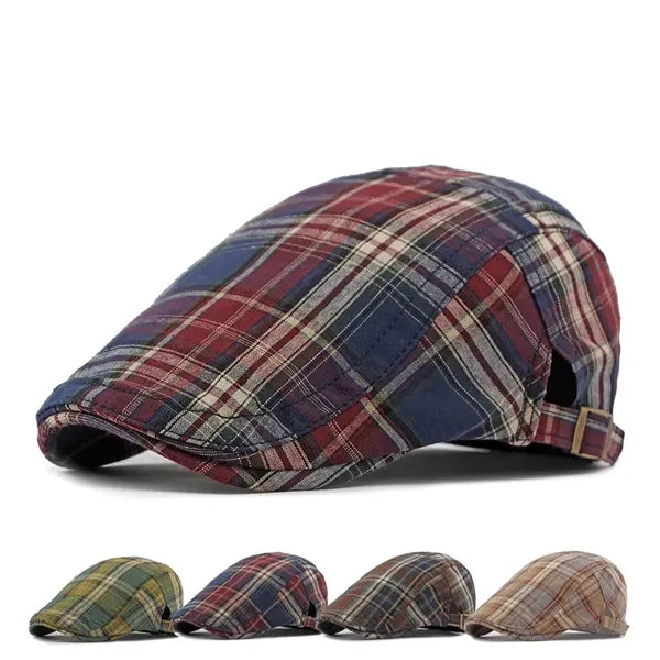 Men's and women's British plaid lightweight breathable hat