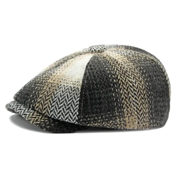 New Winter British Plaid Newsboy Cap for Women and Men