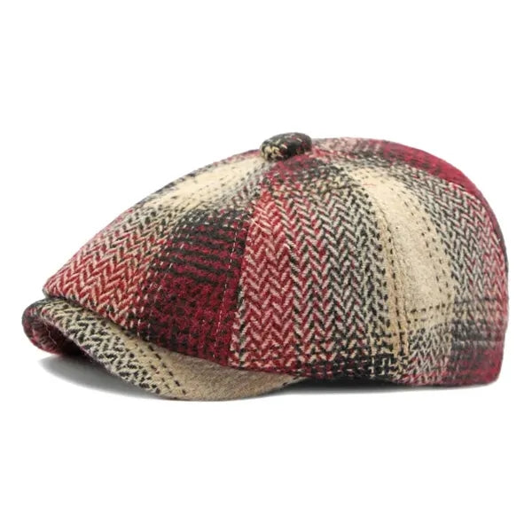 New Winter British Plaid Newsboy Cap for Women and Men