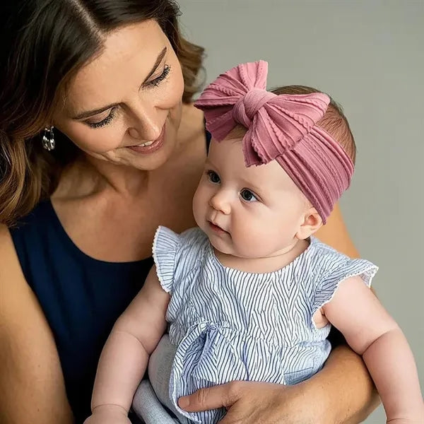 Baby Girls Bow Headbands Soft Stretchy
