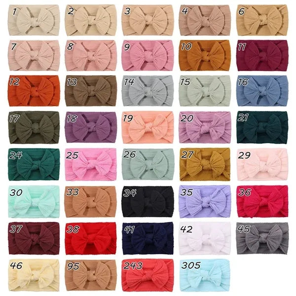 Baby Girls Bow Headbands Soft Stretchy