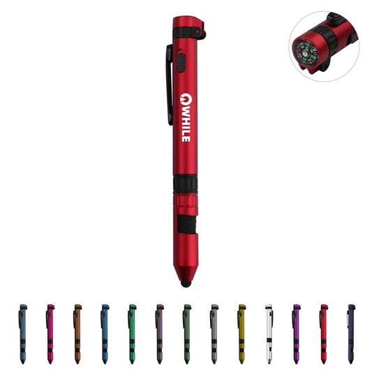 6 in 1 LED Tactical Pen & Multitool W/Compass