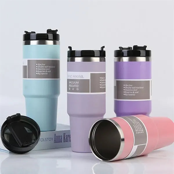 30 oz large capacity straw cup