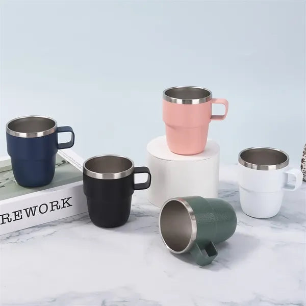 6oz Stackable Vacuum Insulated Coffee Cup with Handle