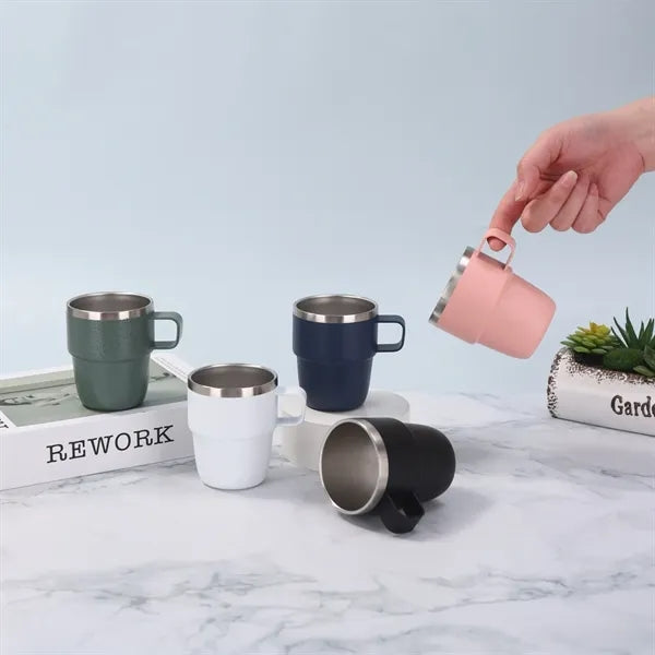 6oz Stackable Vacuum Insulated Coffee Cup with Handle