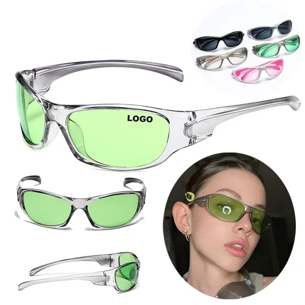Retro Y2K Oval Glasses Sport Sunglasses