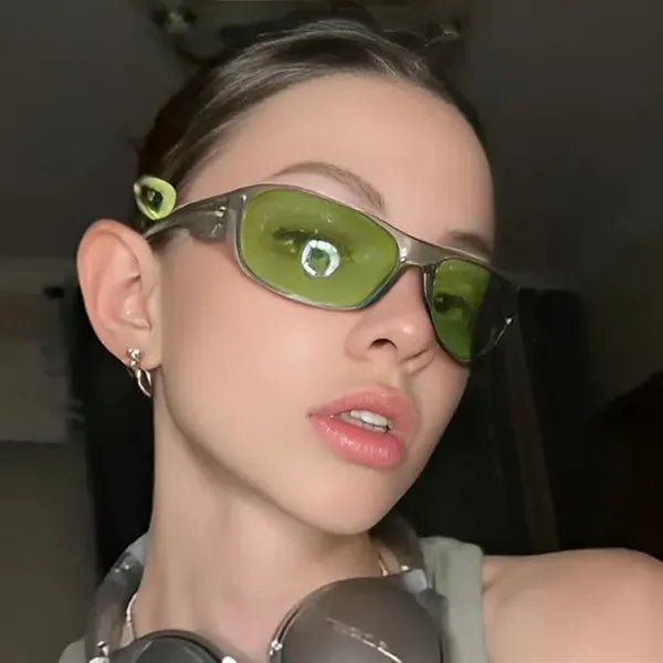 Retro Y2K Oval Glasses Sport Sunglasses