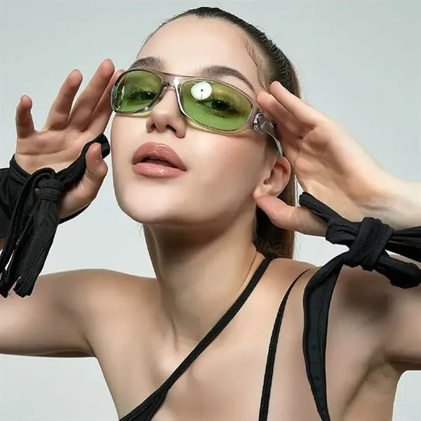 Retro Y2K Oval Glasses Sport Sunglasses