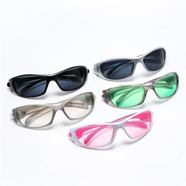 Retro Y2K Oval Glasses Sport Sunglasses