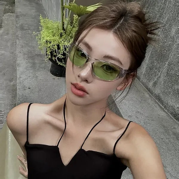 Retro Y2K Oval Glasses Sport Sunglasses
