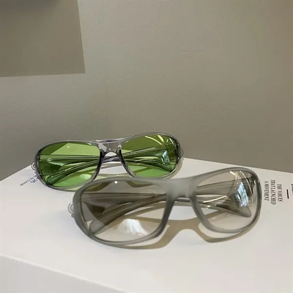 Retro Y2K Oval Glasses Sport Sunglasses