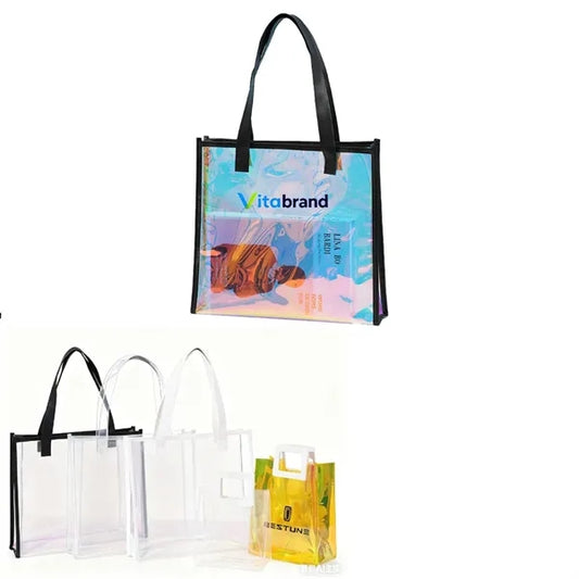 Holographic Clear Shopping Tote Bags