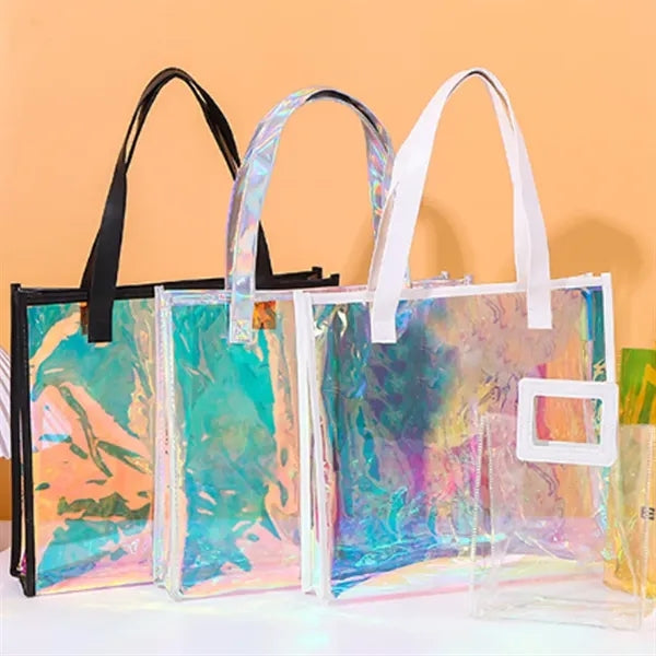 Holographic Clear Shopping Tote Bags