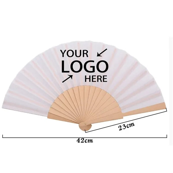 Foldable Fabric Bamboo Hand Fan for Women