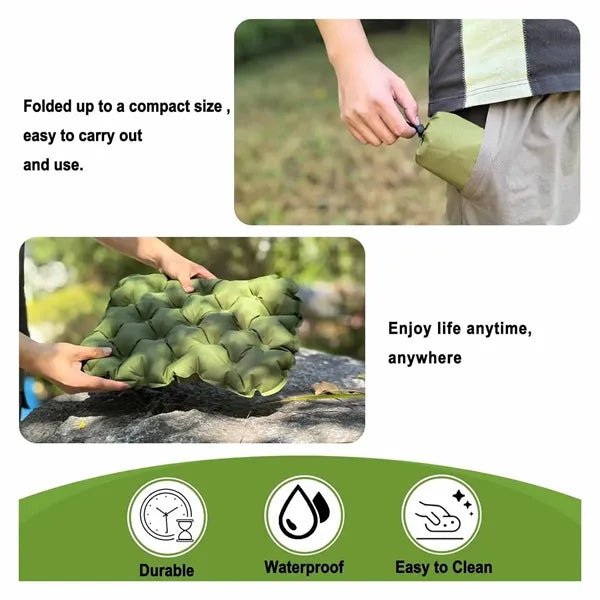 Folding portable inflatable cushion