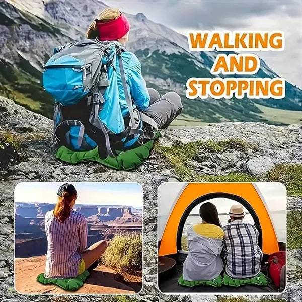 Folding portable inflatable cushion