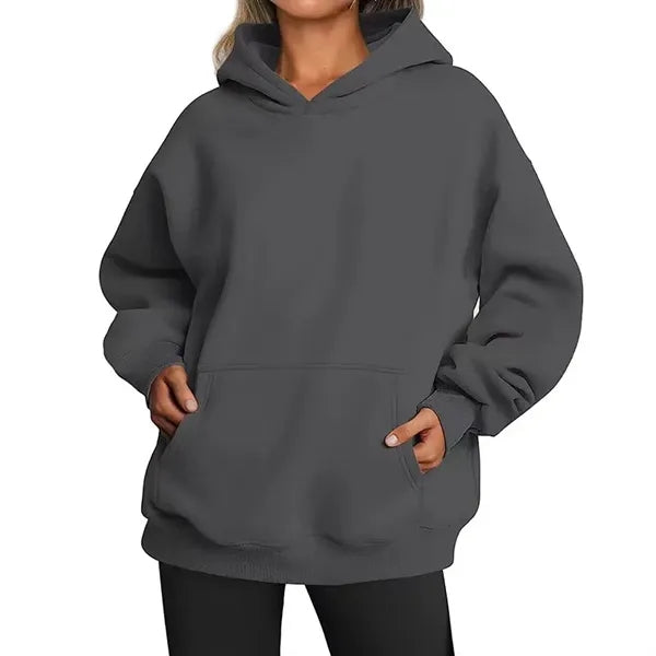 Oversized women's hooded sweatshirt,kangaroo pocket.